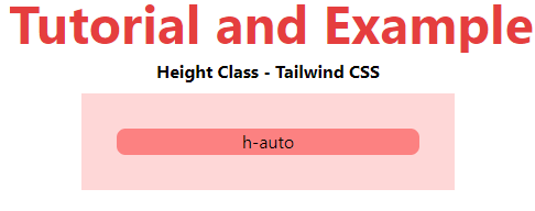 Tailwind CSS Height TAE