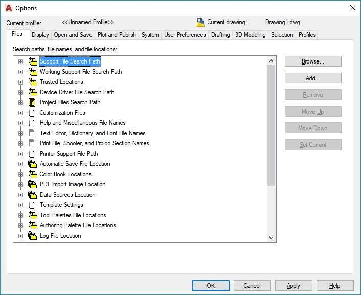 Command list of AutoCAD