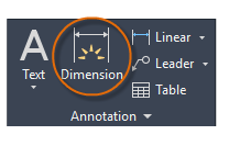 Dimension command in AutoCAD