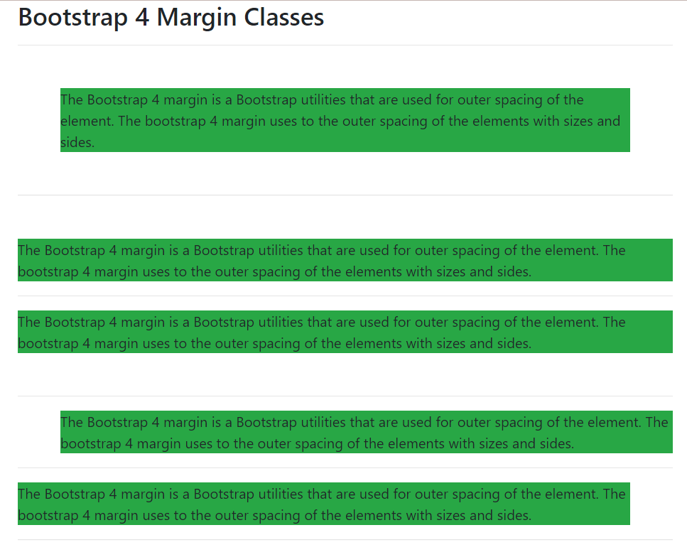 Bootstrap 4 Margin Classes