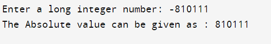 Absolute Value in C