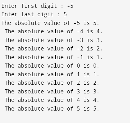 Absolute Value in C