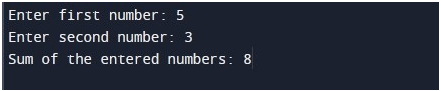Add Two Numbers Using The Function In C