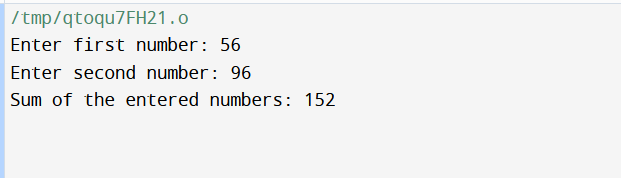Addition of Two Numbers in C