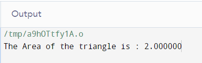 Area Of Triangle Program In C