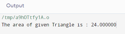 Area Of Triangle Program In C