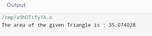 Area Of Triangle Program In C