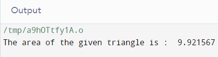 Area Of Triangle Program In C