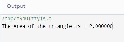 Area Of Triangle Program In C