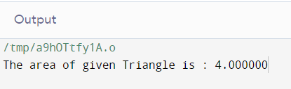 Area Of Triangle Program In C