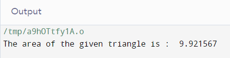 Area Of Triangle Program In C