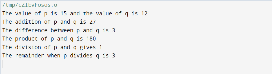 Arithmetic instructions in C 