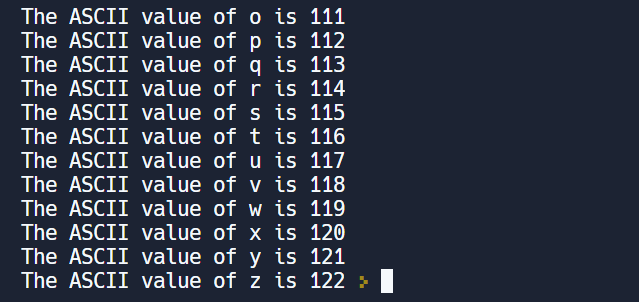 ASCII Table in C