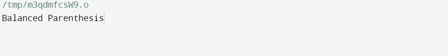 Balanced Parathesis in C