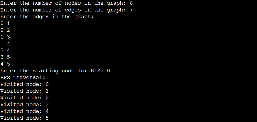 BFS Algorithm in C