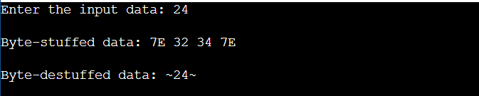 Byte Stuffing Program in C