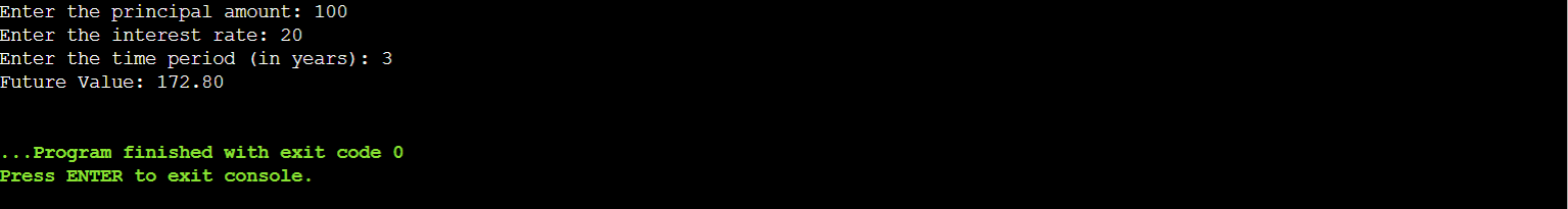 C program to calculate Compound Interest