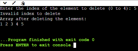 C Program to Delete an Element in an Array