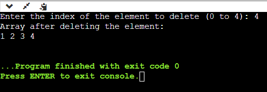 C Program to Delete an Element in an Array