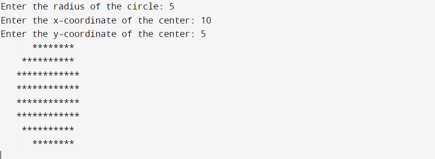 C program to draw a circle