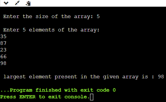 C Program to Find the Largest Element in an Array