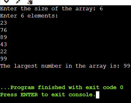 C Program to Find the Largest Element in an Array