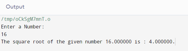 C Program To Find The Square Root Of A Number