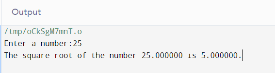 C Program To Find The Square Root Of A Number