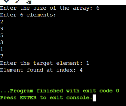 C Program to Search an Element in an Array