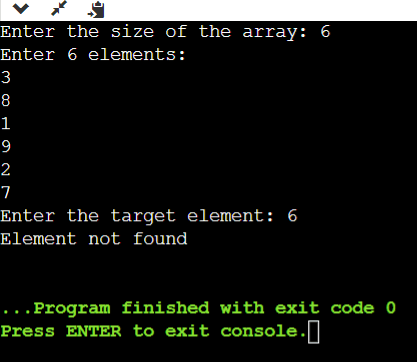 C Program to Search an Element in an Array