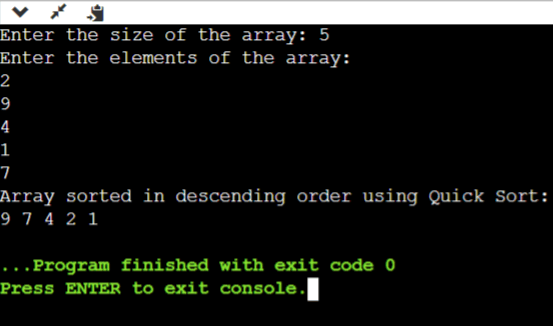 C Program to Sort an Array in Descending Order