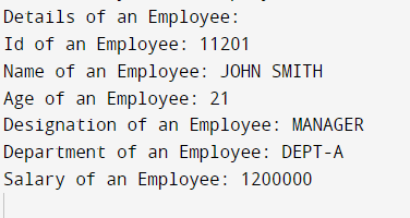 C PROGRAM USING STRUCTURES EMPLOYEE DETAILS