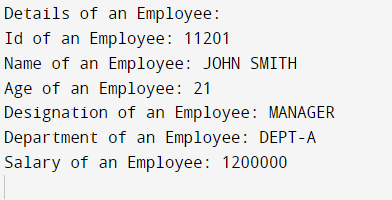 C PROGRAM USING STRUCTURES EMPLOYEE DETAILS