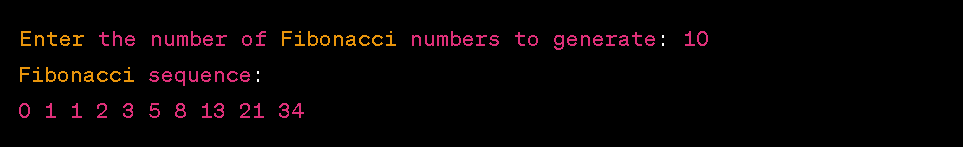 Fibonacci recursion in C