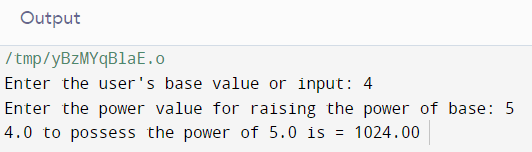 Find the Power Of Number In C