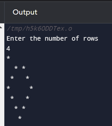 Hallow Diamond pattern in C