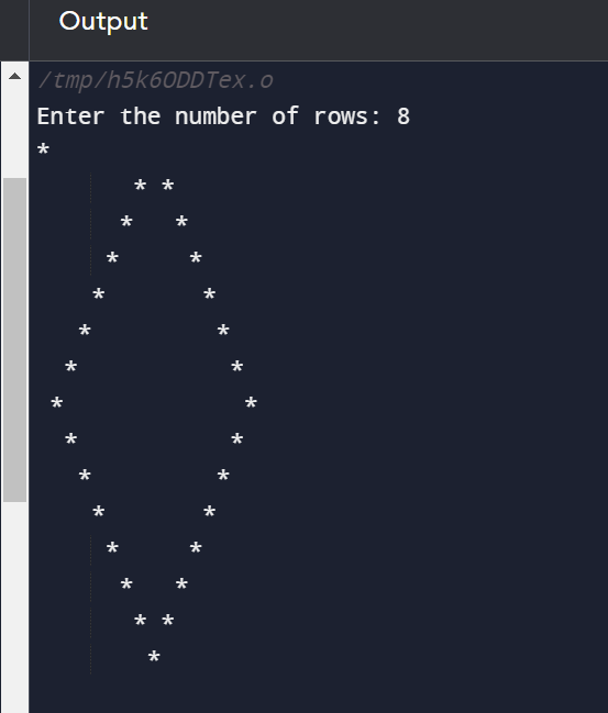 Hallow Diamond pattern in C