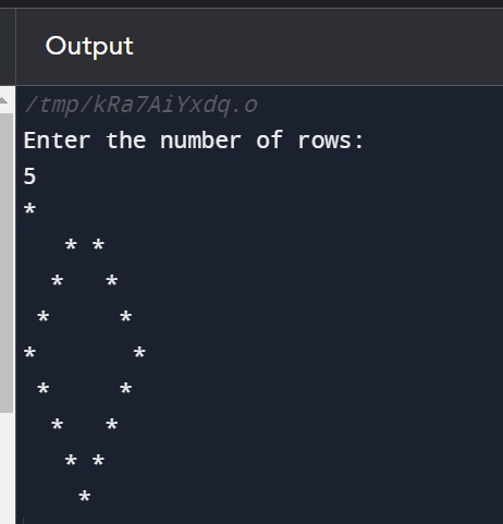 Hallow Diamond pattern in C