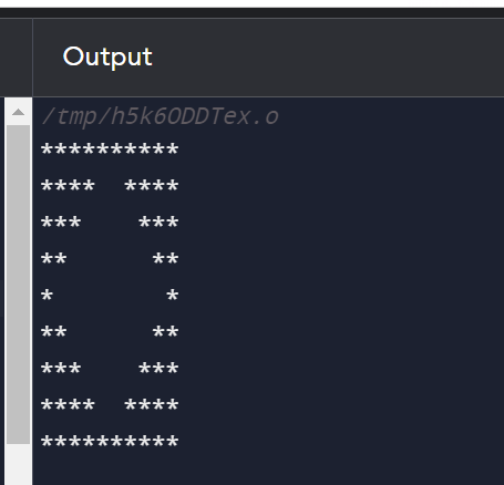 Hallow Diamond pattern in C