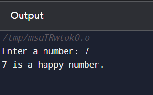 Happy Number in C