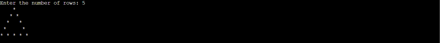 Hollow triangle pattern in C