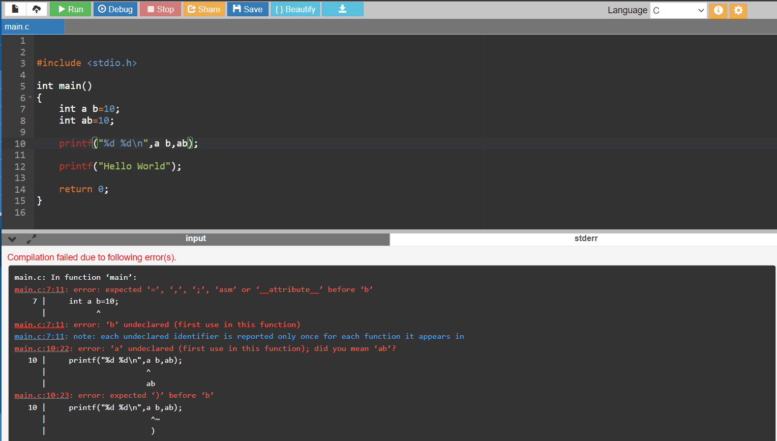 Identifiers In C