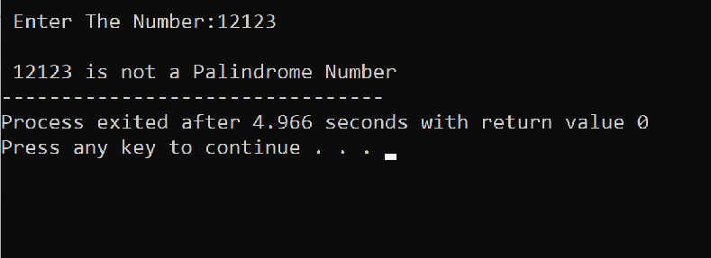 Palindrome Number in C