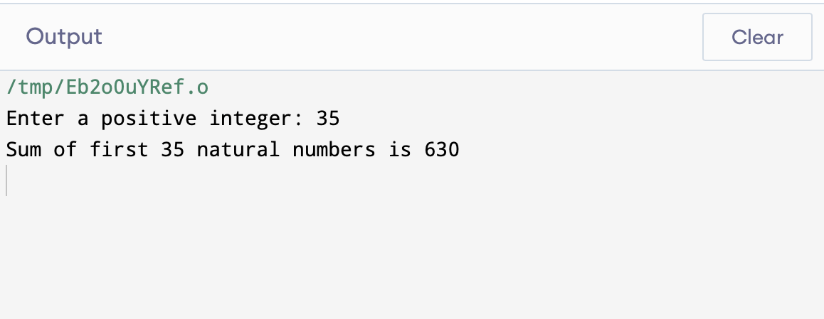 Sum of natural numbers using recursion in C