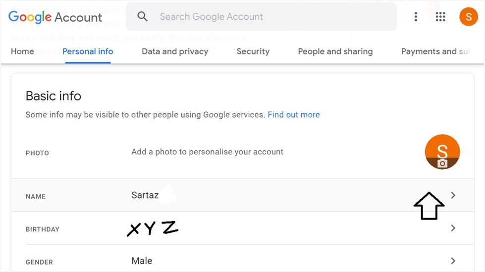 How do I change my name on Google