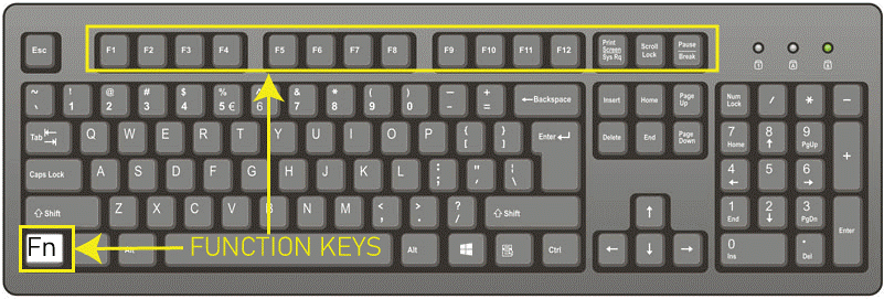 What are the F1 through F12 keys