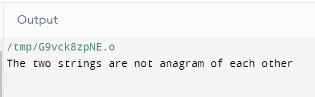 Anagram Program in C++