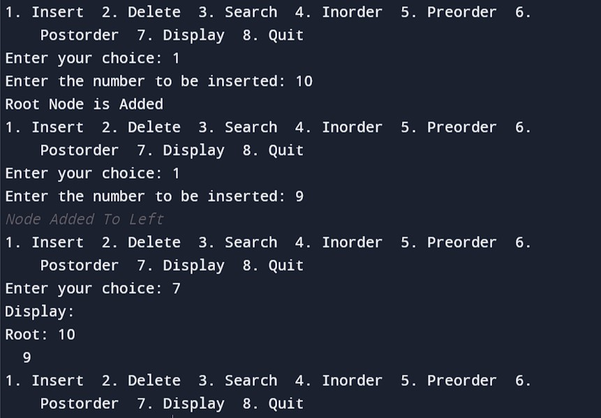 Binary Search Tree Program in C++