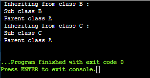 HIERARCHICAL INHERITANCE IN C++