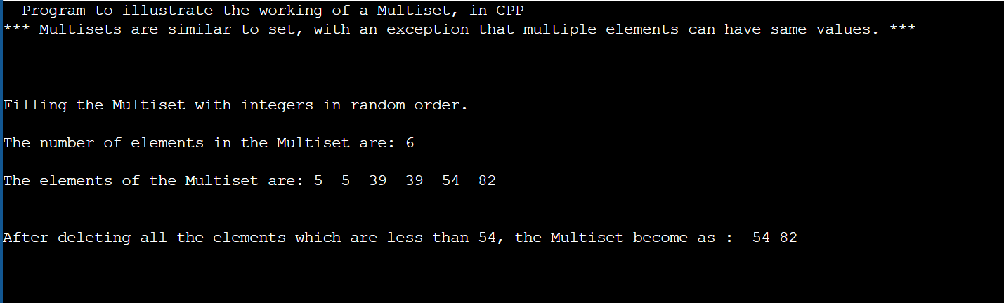 How is multiset implemented in c++?